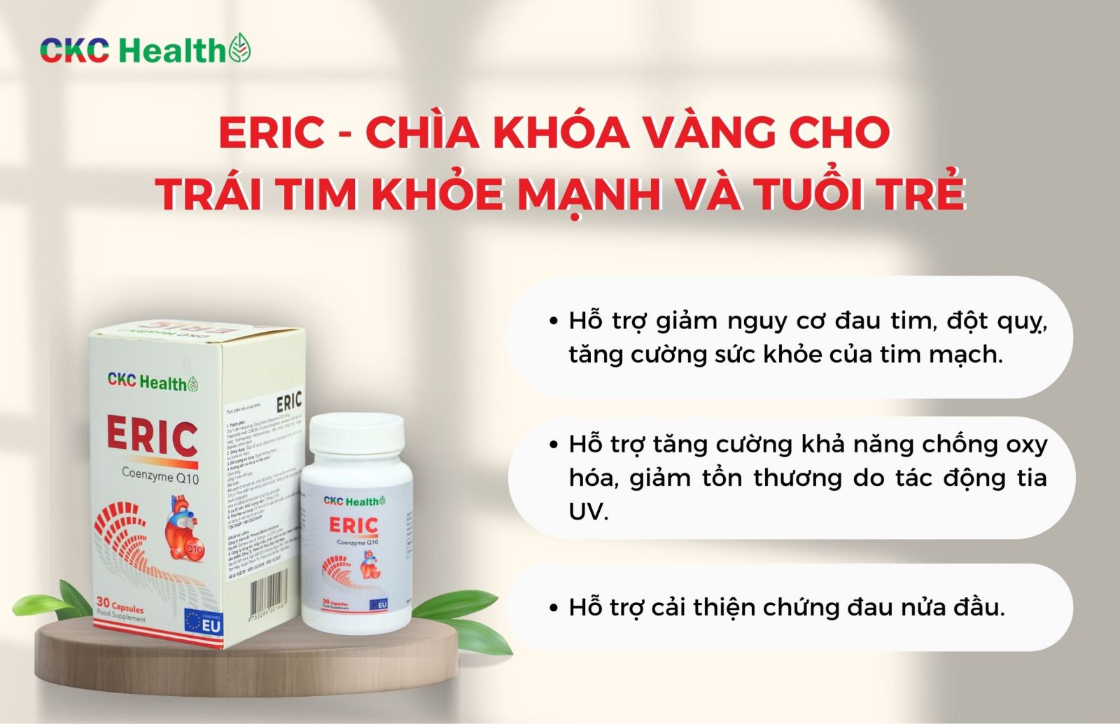 Coenzyme Q10 - Eric: “Chìa khóa vàng” cho trái tim khỏe mạnh và tuổi trẻ
